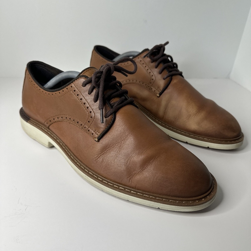 Cole Haan The Go-To Men's Size 9.5M Brown Leather Plain Toe Dress Shoes C34125